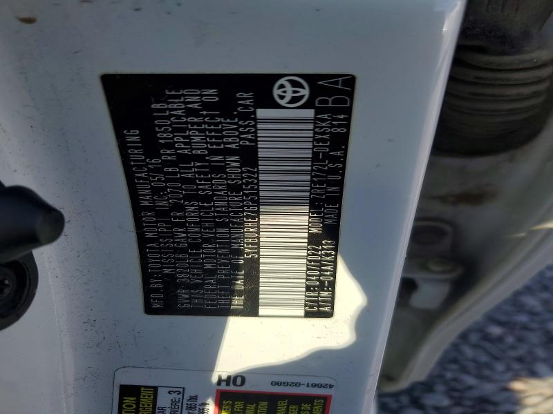2016 Toyota Corolla მანქანა იყიდება აუქციონზე, vin: 5YFBURHE7GP515322, აუქციონის ნომერი: 67463736