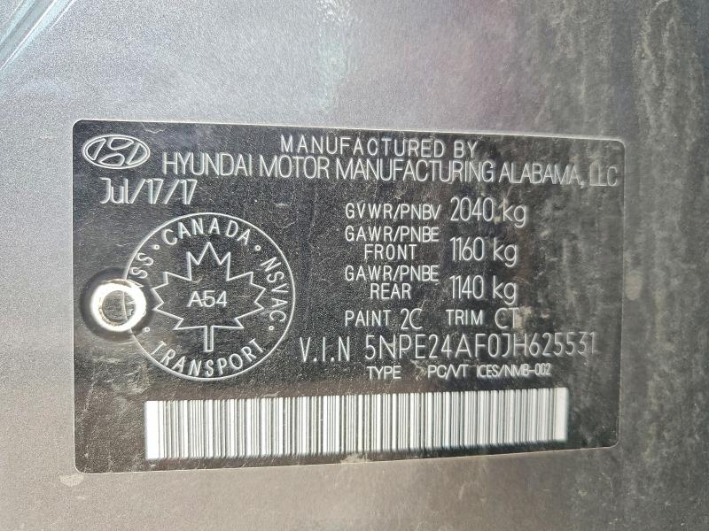 Aukcja sprzedaży 2018 Hyundai Sonata, vin: 5NPE24AF0JH625531, numer aukcji: 70340266