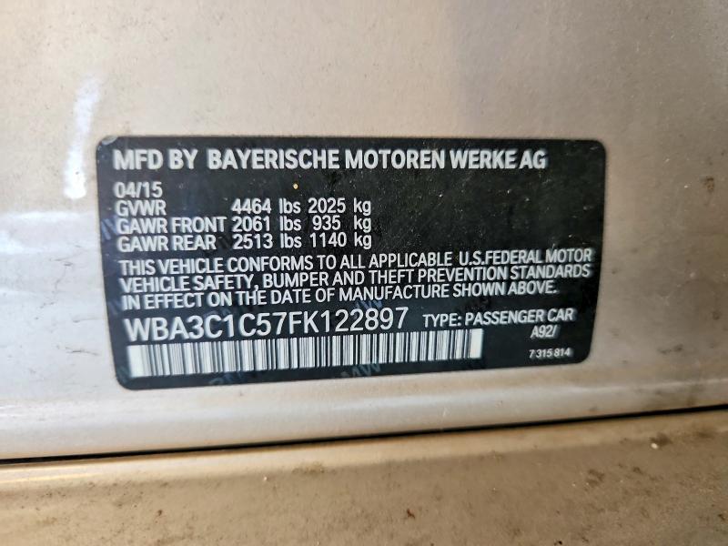 Aukcja sprzedaży 2015 Bmw 328, vin: WBA3C1C57FK122897, numer aukcji: 67712316