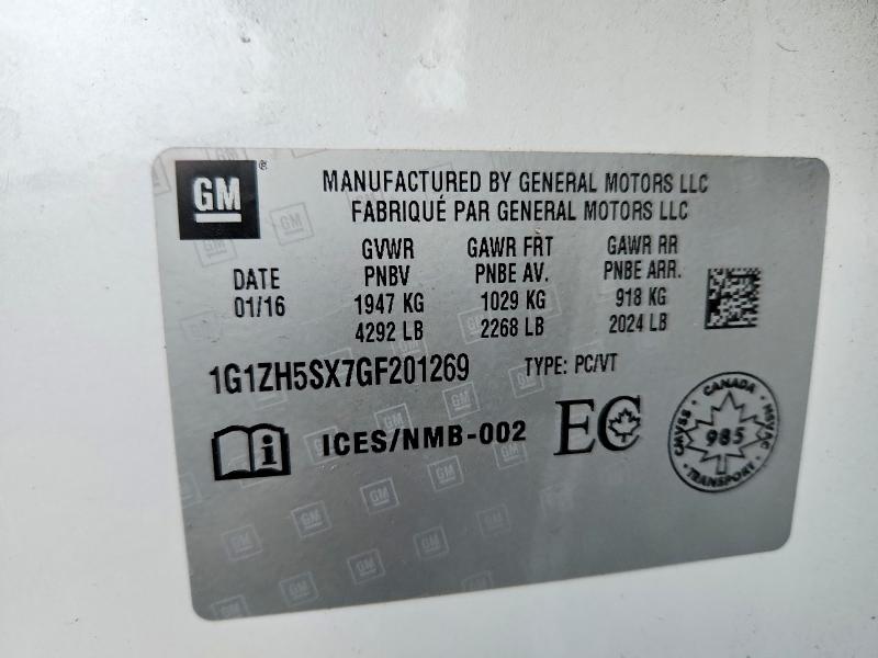 Aukcja sprzedaży 2016 Chevrolet Malibu, vin: 1G1ZH5SX7GF201269, numer aukcji: 68615876