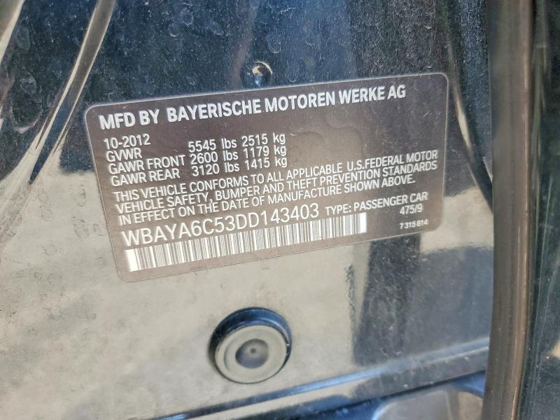 2013 Bmw 740 მანქანა იყიდება აუქციონზე, vin: WBAYA6C53DD143403, აუქციონის ნომერი: 67572786
