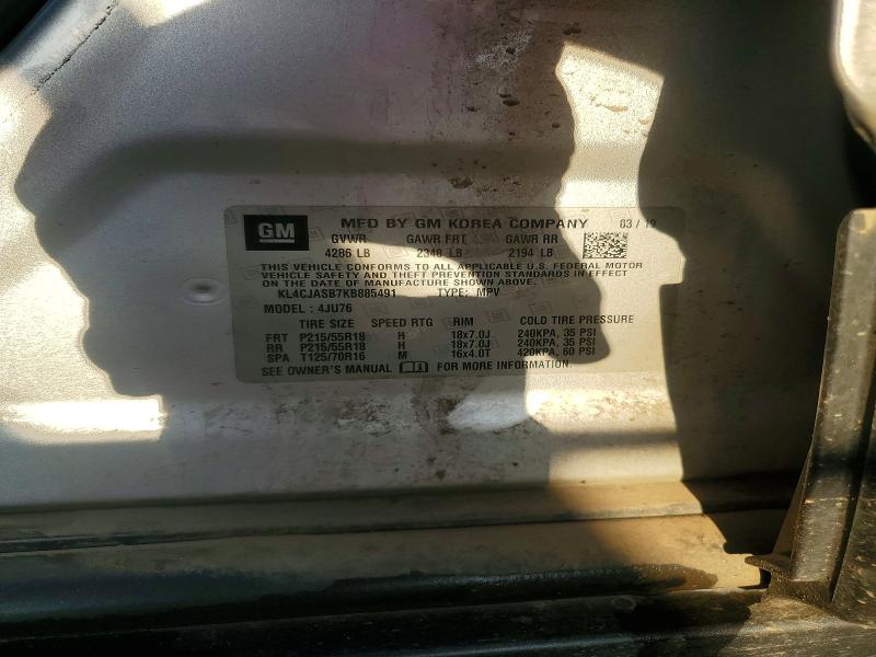 2019 Buick Encore მანქანა იყიდება აუქციონზე, vin: KL4CJASB7KB885491, აუქციონის ნომერი: 69119166