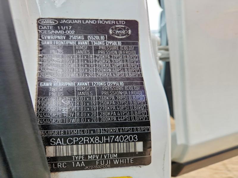 Продажа на аукционе авто 2018 Land Rover Discovery Sport, vin: SALCP2RX8JH740203, номер лота: 70152266