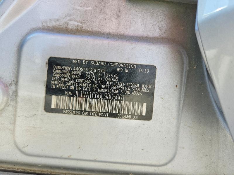 Aukcja sprzedaży 2020 Subaru Wrx, vin: JF1VA1C66L9805001, numer aukcji: 68042116