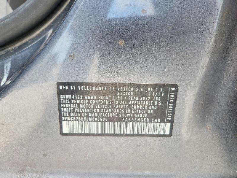 65966326 :رقم المزاد ، 3VWCB7BU5LM006505 vin ، 2020 Volkswagen Jetta مزاد بيع