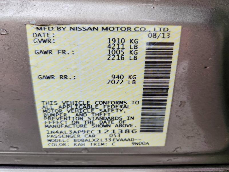 Aukcja sprzedaży 2014 Nissan Altima, vin: 1N4AL3AP9EC121386, numer aukcji: 70076176