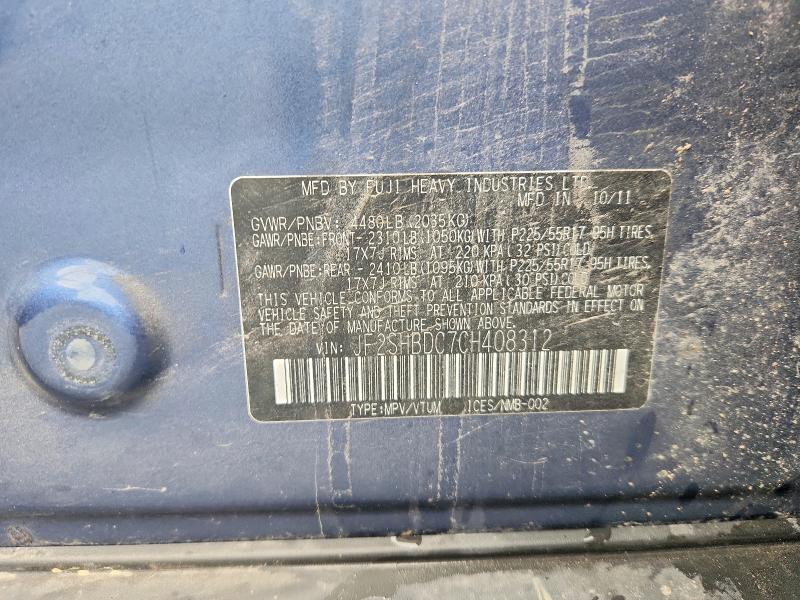67551986 :رقم المزاد ، JF2SHBDC7CH408312 vin ، 2012 Subaru Forester مزاد بيع