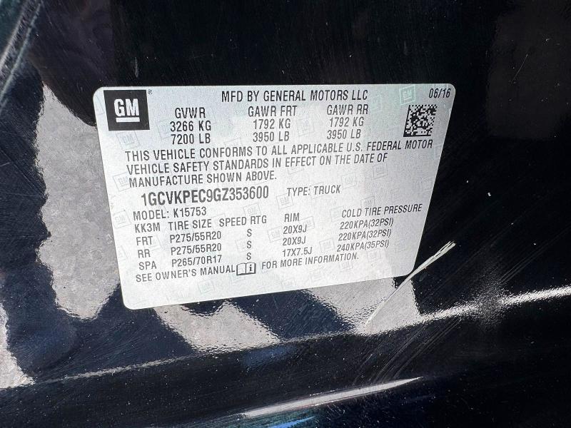 Продаж на аукціоні авто 2016 Chevrolet Silverado, vin: 1GCVKPEC9GZ353600, номер лоту: 70811216