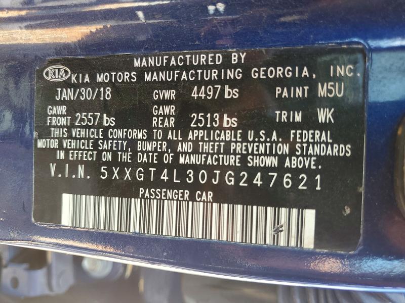 Продаж на аукціоні авто 2018 Kia Optima, vin: 5XXGT4L30JG247621, номер лоту: 68063276
