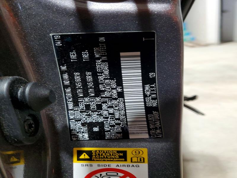 69096656 :رقم المزاد ، 5TDJZRFH6KS988459 vin ، 2019 Toyota Highlander مزاد بيع
