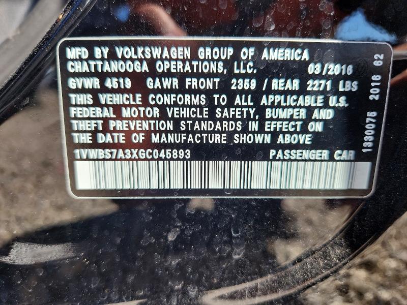 Aukcja sprzedaży 2016 Volkswagen Passat, vin: 1VWBS7A3XGC045893, numer aukcji: 67671526