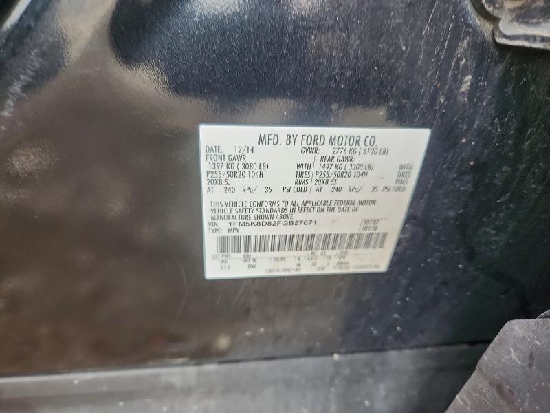 Продаж на аукціоні авто 2015 Ford Explorer, vin: 1FM5K8D82FGB57071, номер лоту: 67091396
