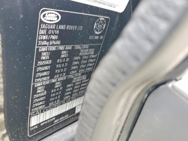 2018 Land Rover Range Rover მანქანა იყიდება აუქციონზე, vin: SALGS2RE9JA387252, აუქციონის ნომერი: 67146486