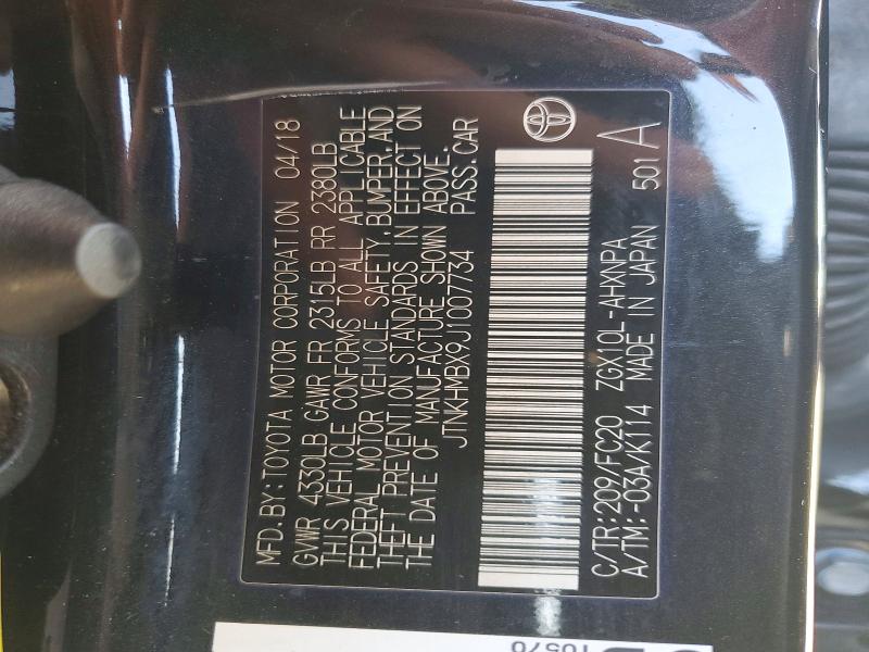 Aukcja sprzedaży 2018 Toyota C-hr, vin: JTNKHMBX9J1007734, numer aukcji: 70356486