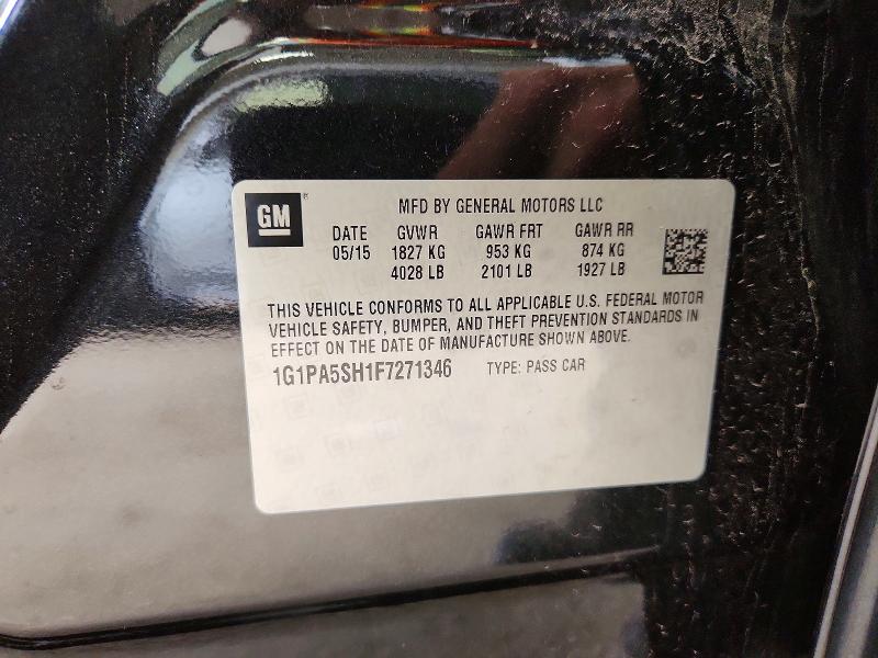 69864386 :رقم المزاد ، 1G1PA5SH1F7271346 vin ، 2015 Chevrolet Cruze مزاد بيع