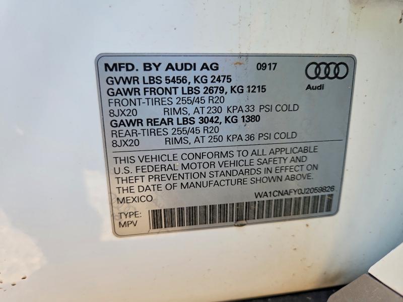 Продажа на аукционе авто 2018 Audi Q5, vin: WA1CNAFY0J2059826, номер лота: 68546996