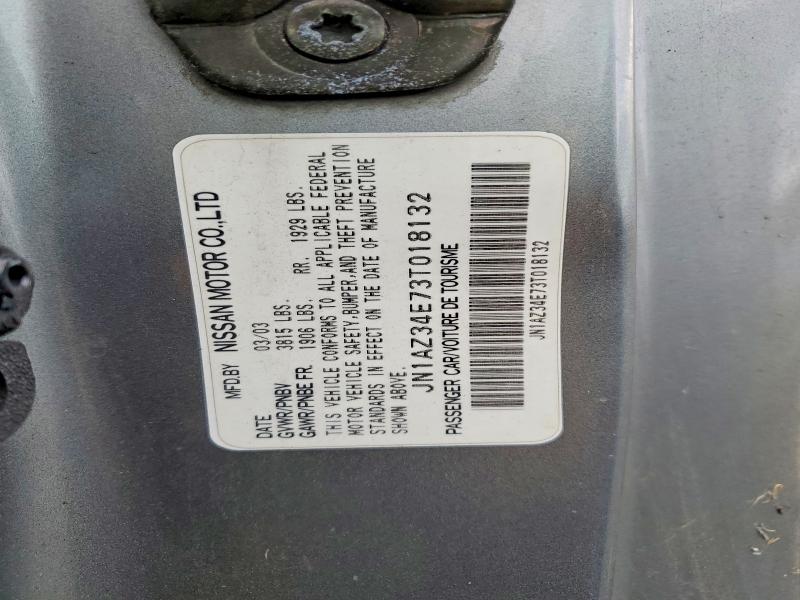 2003 Nissan 350z მანქანა იყიდება აუქციონზე, vin: JN1AZ34E73T018132, აუქციონის ნომერი: 68014846