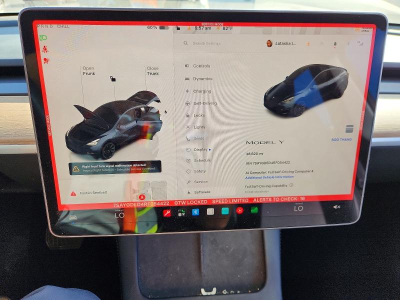 Продаж на аукціоні авто 2024 Tesla Model Y, vin: 7SAYGDED4RF054422, номер лоту: 67911186