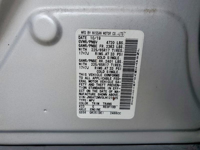 Продаж на аукціоні авто 2020 Nissan Rogue, vin: JN8AT2MV0LW121825, номер лоту: 68244526