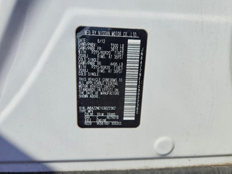 Продаж на аукціоні авто 2012 Infiniti Qx56, vin: JN8AZ2NE1C9022362, номер лоту: 67388206