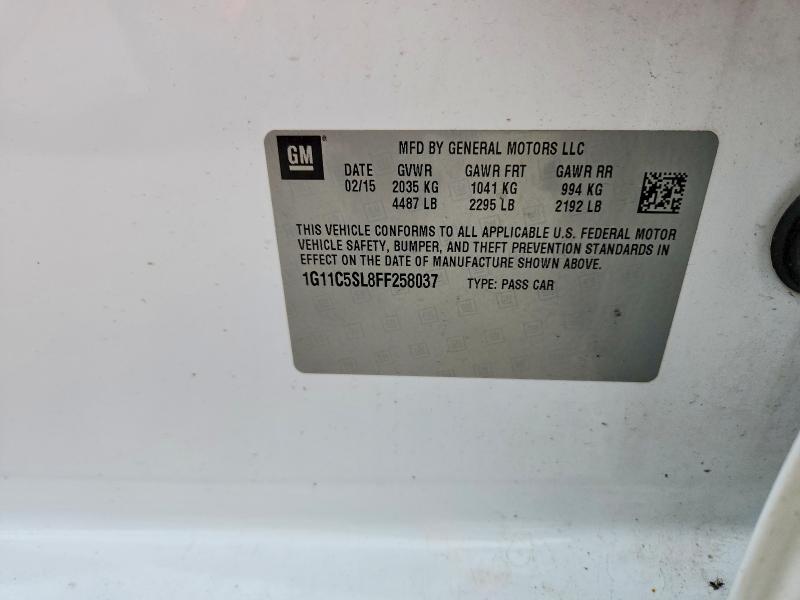 Продажа на аукционе авто 2015 Chevrolet Malibu, vin: 1G11C5SL8FF258037, номер лота: 70814886