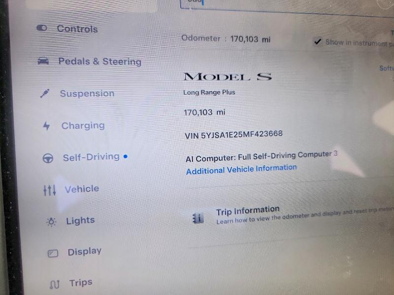 Aukcja sprzedaży 2021 Tesla Model S, vin: 5YJSA1E25MF423668, numer aukcji: 68384316