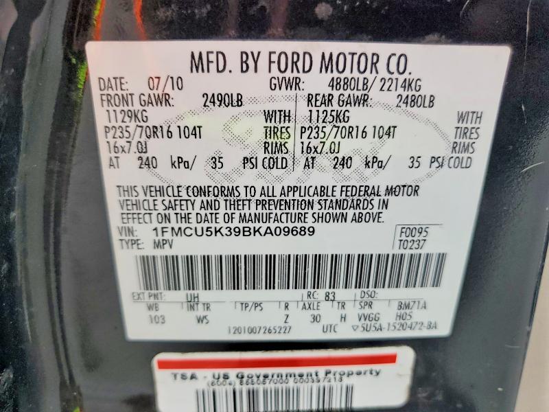 Продаж на аукціоні авто 2011 Ford Escape, vin: 1FMCU5K39BKA09689, номер лоту: 70901056