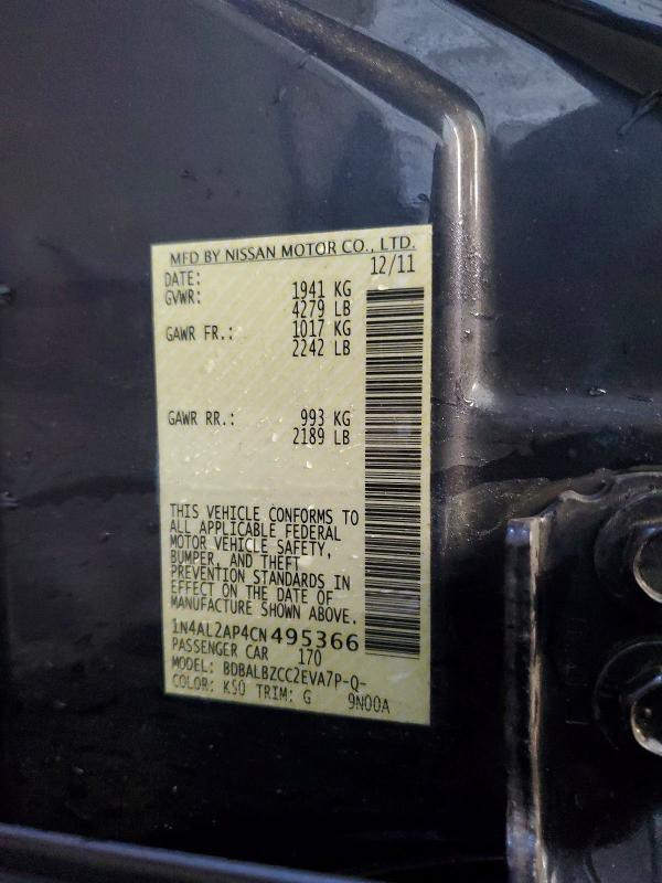 Продаж на аукціоні авто 2012 Nissan Altima, vin: 1N4AL2AP4CN495366, номер лоту: 67434856