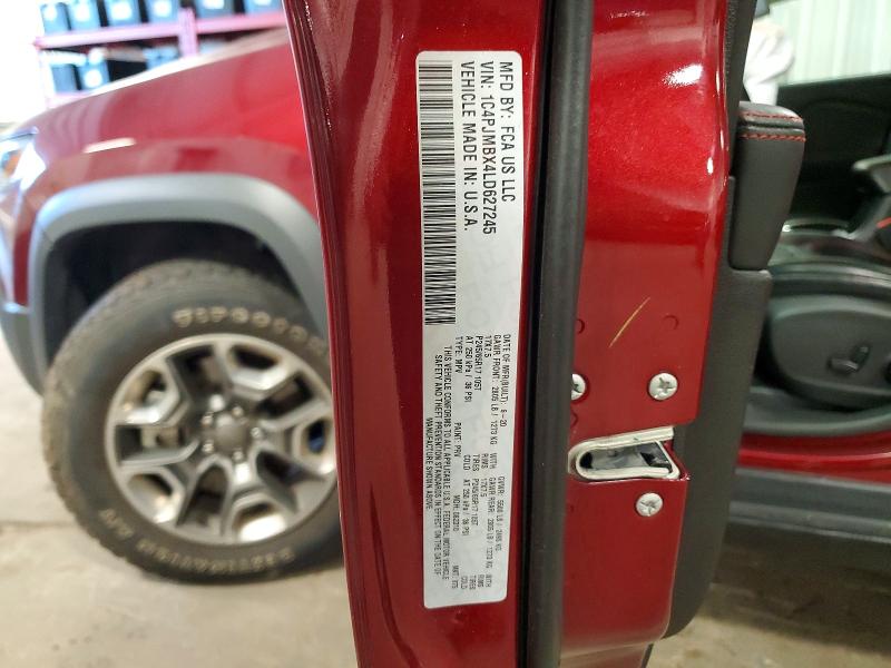 69108996 :رقم المزاد ، 1C4PJMBX4LD627245 vin ، 2020 Jeep Cherokee مزاد بيع