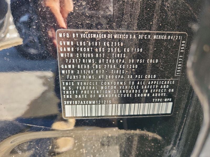 Продажа на аукционе авто 2021 Volkswagen Tiguan, vin: 3VV1B7AX0MM121215, номер лота: 69182716