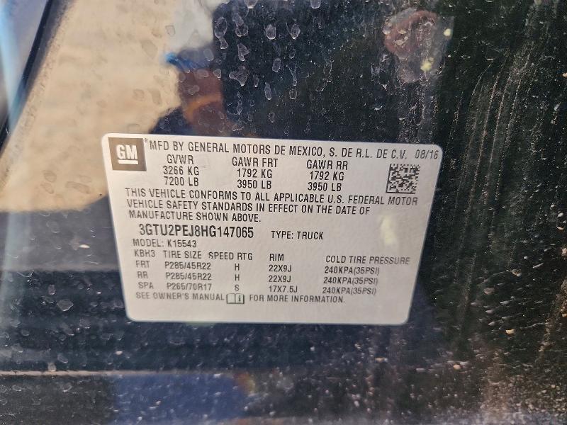 Aukcja sprzedaży 2017 Gmc Sierra, vin: 3GTU2PEJ8HG147065, numer aukcji: 67655626
