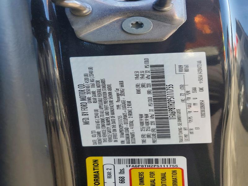 2023 Ford Mustang მანქანა იყიდება აუქციონზე, vin: 1FA6P8TH2P5111755, აუქციონის ნომერი: 70384656