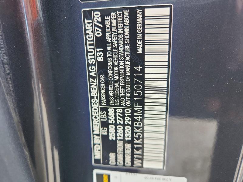 Aukcja sprzedaży 2021 Mercedes-benz E, vin: W1K1K5KB4MF150714, numer aukcji: 68538156