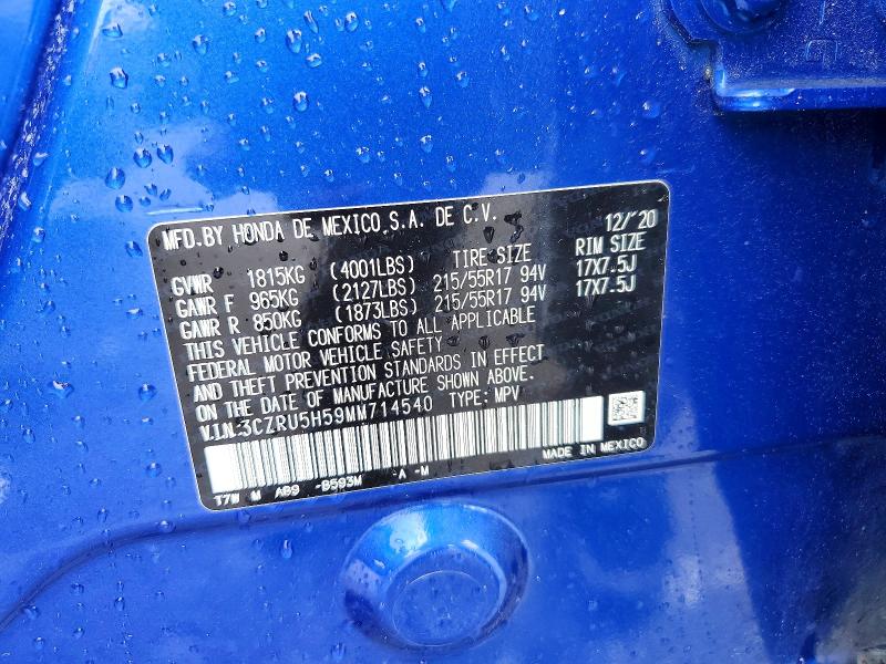 69560876 :رقم المزاد ، 3CZRU5H59MM714540 vin ، 2021 Honda Hr-v مزاد بيع
