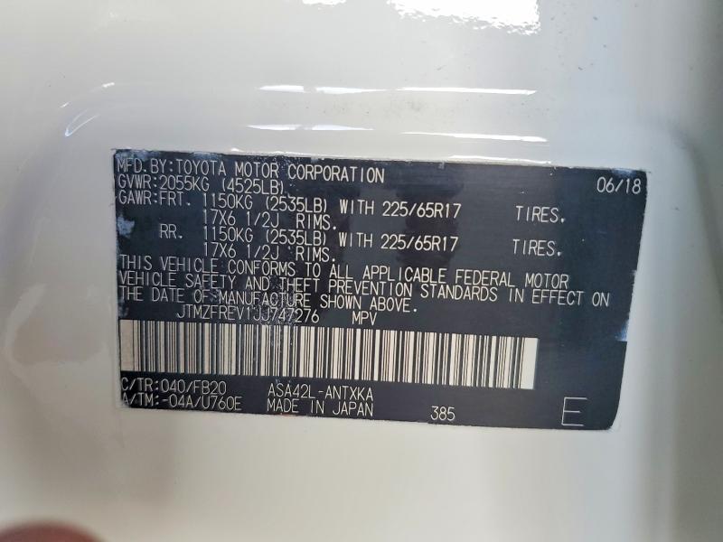 Продажа на аукционе авто 2018 Toyota Rav4, vin: JTMZFREV1JJ747276, номер лота: 71232656