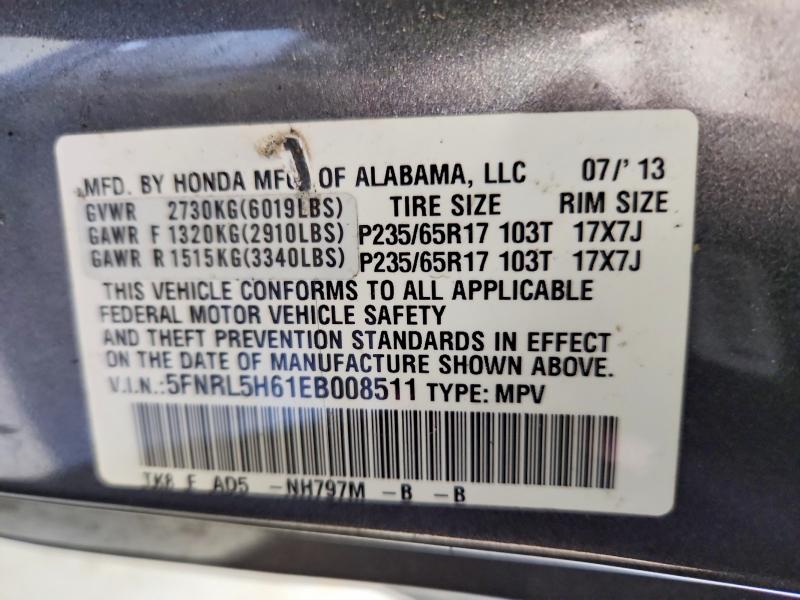Продаж на аукціоні авто 2014 Honda Odyssey, vin: 5FNRL5H61EB008511, номер лоту: 69235606