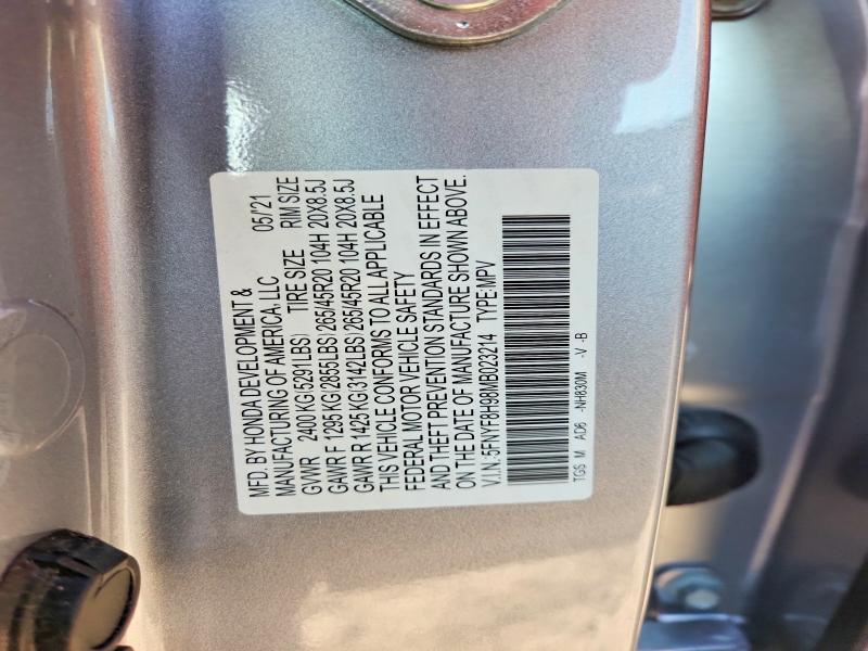 68664346 :رقم المزاد ، 5FNYF8H98MB023214 vin ، 2021 Honda Passport مزاد بيع