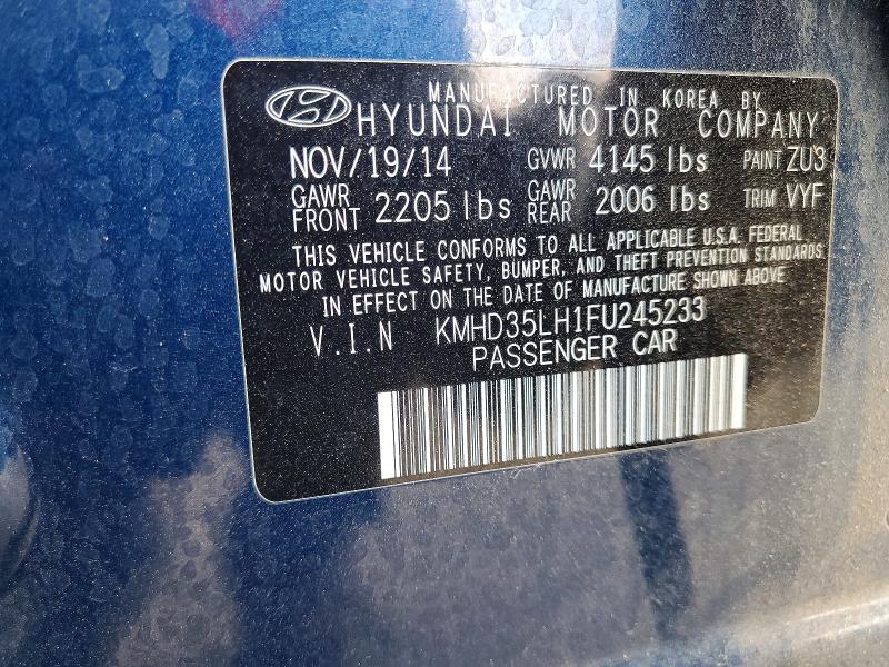 70448386 :رقم المزاد ، KMHD35LH1FU245233 vin ، 2015 Hyundai Elantra Gt مزاد بيع