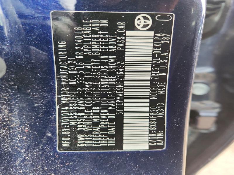 Продажа на аукционе авто 2021 Toyota Corolla, vin: 5YFEPMAE9MP216492, номер лота: 67250836