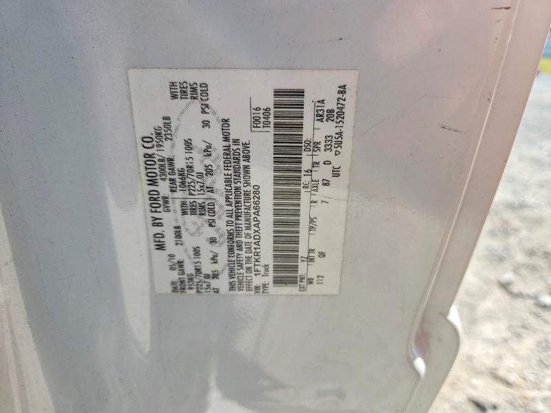 67223296 :رقم المزاد ، 1FTKR1ADXAPA66280 vin ، 2010 Ford Ranger مزاد بيع
