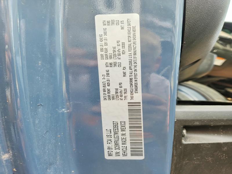 Aukcja sprzedaży 2021 Ram Promaster 3500, vin: 3C6MRVJG7ME535637, numer aukcji: 68134846