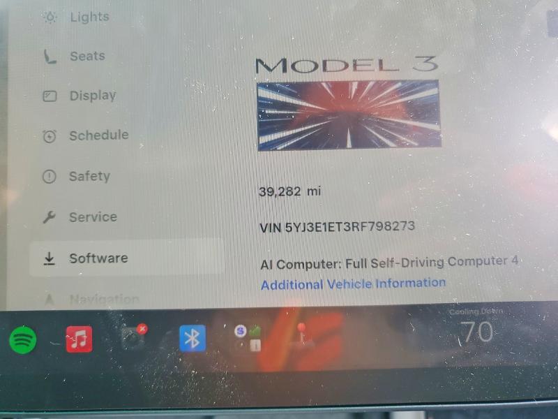 Продажа на аукционе авто 2024 Tesla Model 3, vin: 5YJ3E1ET3RF798273, номер лота: 68076966