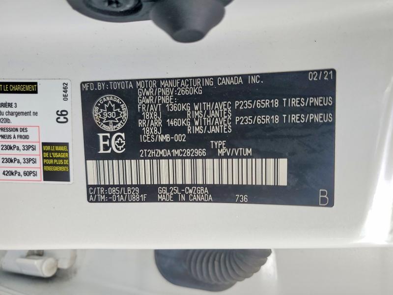 Aukcja sprzedaży 2021 Lexus Rx, vin: 2T2HZMDA1MC282966, numer aukcji: 67477766