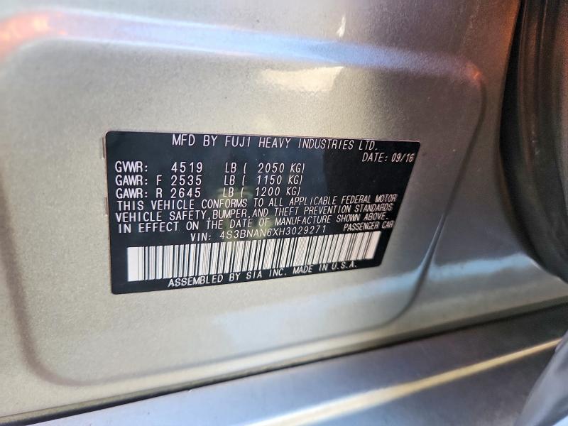 68341596 :رقم المزاد ، 4S3BNAN6XH3029271 vin ، 2017 Subaru Legacy مزاد بيع
