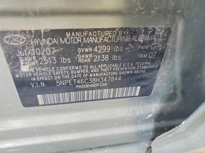 Продаж на аукціоні авто 2008 Hyundai Sonata, vin: 5NPET46C38H347844, номер лоту: 68958796