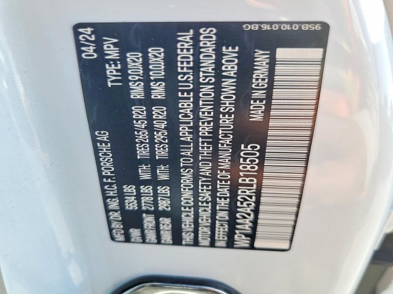 Продаж на аукціоні авто 2024 Porsche Macan, vin: WP1AA2A52RLB18505, номер лоту: 70276376