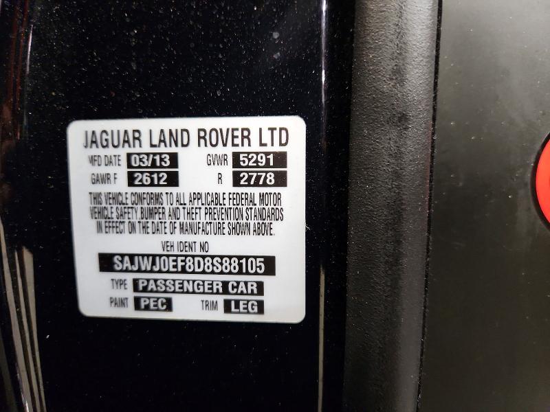 Auction sale of the 2013 Jaguar Xf, vin: SAJWJ0EF8D8S88105        , lot number: 69365996