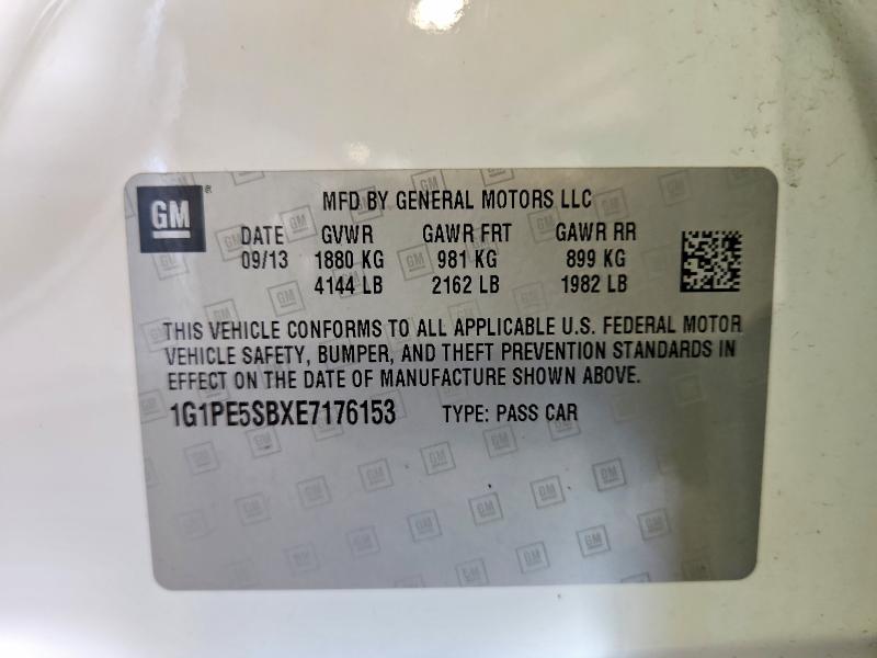 67452826 :رقم المزاد ، 1G1PE5SBXE7176153 vin ، 2014 Chevrolet Cruze مزاد بيع