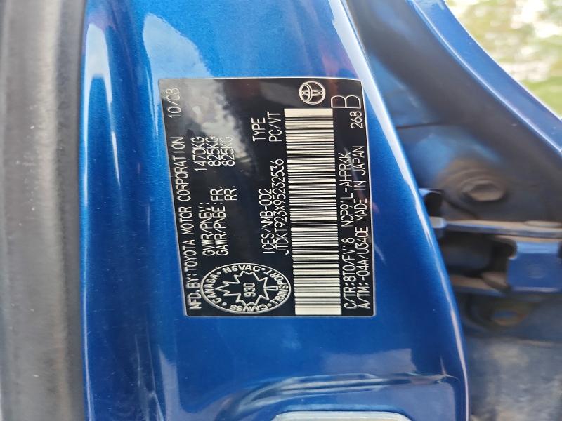 Aukcja sprzedaży 2009 Toyota Yaris, vin: JTDKT923X95232536, numer aukcji: 68772896