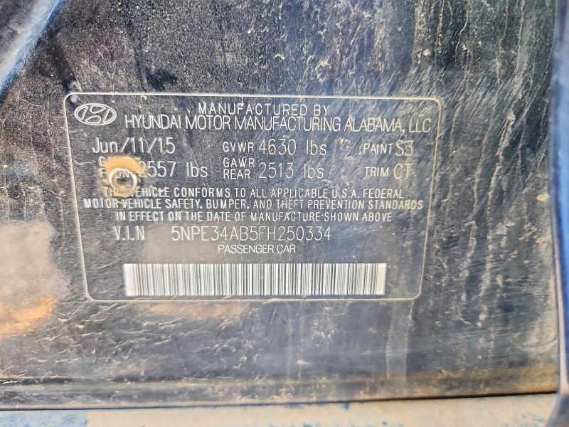2015 Hyundai Sonata მანქანა იყიდება აუქციონზე, vin: 5NPE34AB5FH250334, აუქციონის ნომერი: 71294296